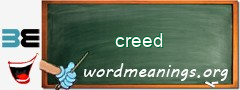 WordMeaning blackboard for creed